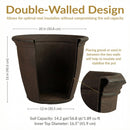 Sunnydaze Anjelica Polyresin Large Round Outdoor Planter