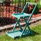 Sunnydaze 2-Tiered Flower Garden Cart - 34” H - Robin Egg Blue