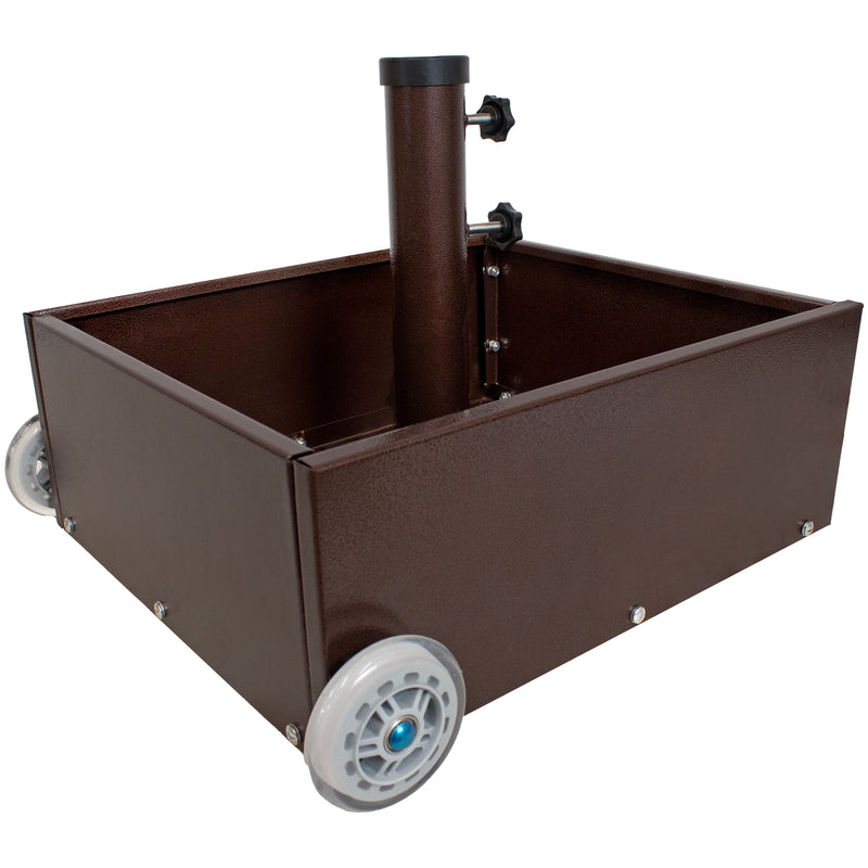 95 lb commercial grade patio umbrella stand Sunnydaze Decor Rolling Umbrella Base with Planter