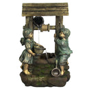 Children at the Well Outdoor Water Fountain with LED Light by Sunnydaze Decor, 39 Inch Tall