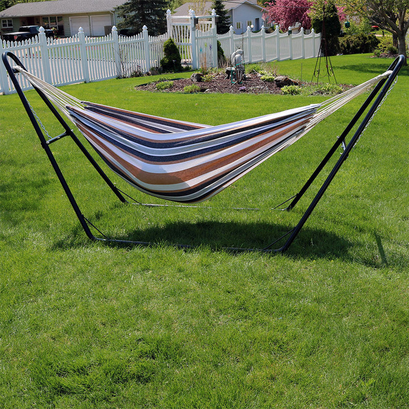 Sunnydaze Brazilian 2-Person Hammock with Universal Multi-Use Stand