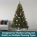 Sunnydaze Unlit Artificial Christmas Tree with Hinged Branches and Stand