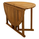 Sunnydaze Malaysian Hardwood Folding Gateleg Patio Round Dining Table