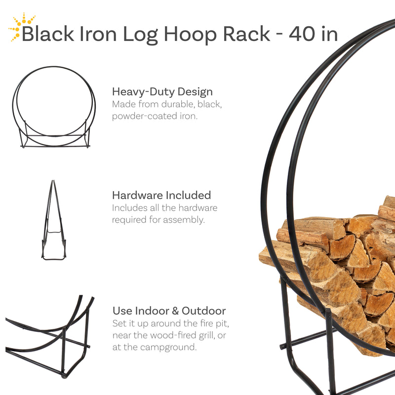 Sunnydaze Outdoor Round Firewood Rack