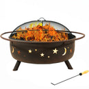 Sunnydaze Cosmic 42" Large Outdoor Fire Pit - Bronze - 34" Bowl Diameter with fire burning
