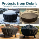Sunnydaze Heavy-Duty Round Fire Pit Cover with Drawstring Closure