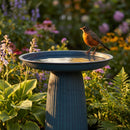 Sunnydaze Gleeful Garden Metal Outdoor Bird Bath - UV-Resistant Finish