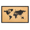 Sunnydaze Printed Cork Board World Map with MDF Frame - 33.5" W x 21.5" H