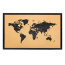 Sunnydaze World Map Cork Board with Push Pins - 35.5" W x 23.75" H