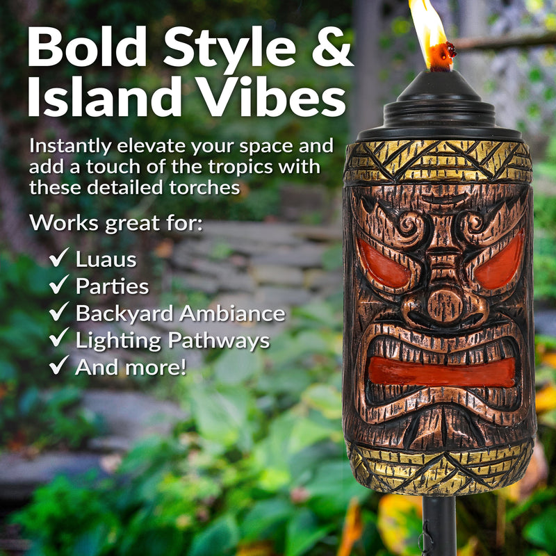 Sunnydaze 3-in-1 Tiki Face Outdoor Patio Torch