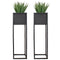 Sunnydaze Modern Simplicity Metal Planter Boxes with Legs - Set of 2