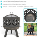 Sunnydaze 26" Retro Fireplace Cast Iron Fire Pit with Spark Screen