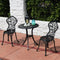 Sunnydaze 3-Piece Outdoor Cast Aluminum Patio Bistro Set - Black Vines