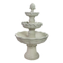 Sunnydaze 3-Tier Pineapple Garden Fountain - White - 51 Inch Tall