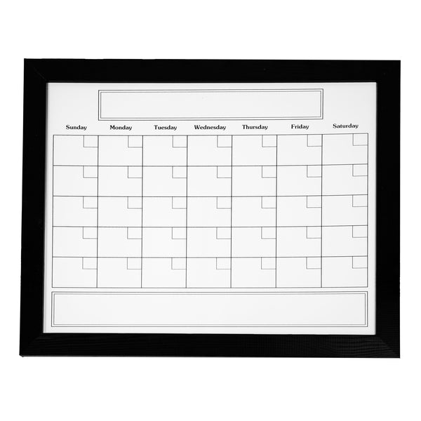 Sunnydaze 30" x 24" Dry Erase Whiteboard Calendar with Marker and Eraser