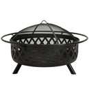 Sunnydaze Crossweave Outdoor Fire Pit with Cover and Screen