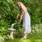 Sunnydaze Nantes Outdoor Ceramic Bird Bath - White Lava Finish - 16" H