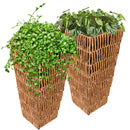 Sunnydaze Hyacinth Outdoor Poly-Wicker Planters - Set of 2