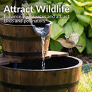 Sunnydaze Country Wood Barrel Water Fountain