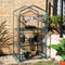 3 tier mini greenhouse with opened zipper door and clear cover