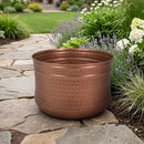Hammered Steel Garden Hose Holder - Drainage Holes