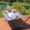 Sunnydaze 2-Person Quilted Fabric Double Hammock with Pillow