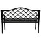 Sunnydaze 50" Outdoor Black Cast Iron Lattice Patio Bench