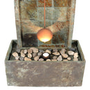 Sunnydaze Slate Indoor/Outdoor Fountain with Clock and Halogen Light