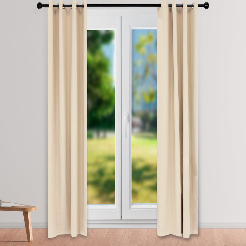 Sunnydaze Beige Outdoor Room Darkening Curtains