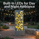 Sunnydaze Sunflower Fields Outdoor Water Fountain with Lights - 48.5"