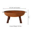 Sunnydaze Cast Iron Heavy Duty Fire Pit for Outside