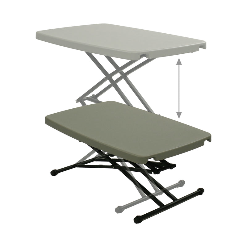 Sunnydaze Rectangular Adjustable Utility Table with Collapsible Legs - Gray