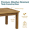 Sunnydaze Wooden Teak Outdoor Coffee Table - Stain Finish - 45"