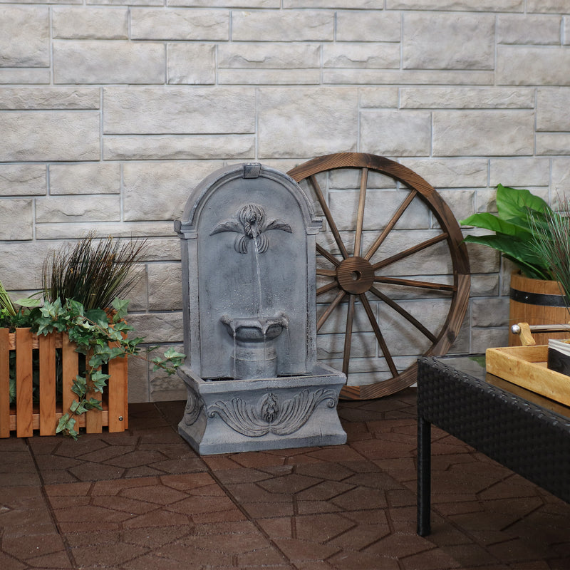 Sunnydaze French-Inspired Outdoor Wall-Mounted Fountain - 28"