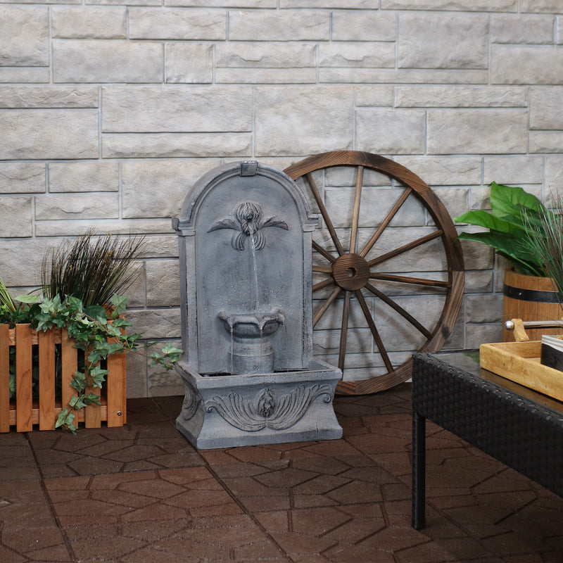 Sunnydaze French-Inspired Indoor/Outdoor Wall-Mounted Fountain - 28"