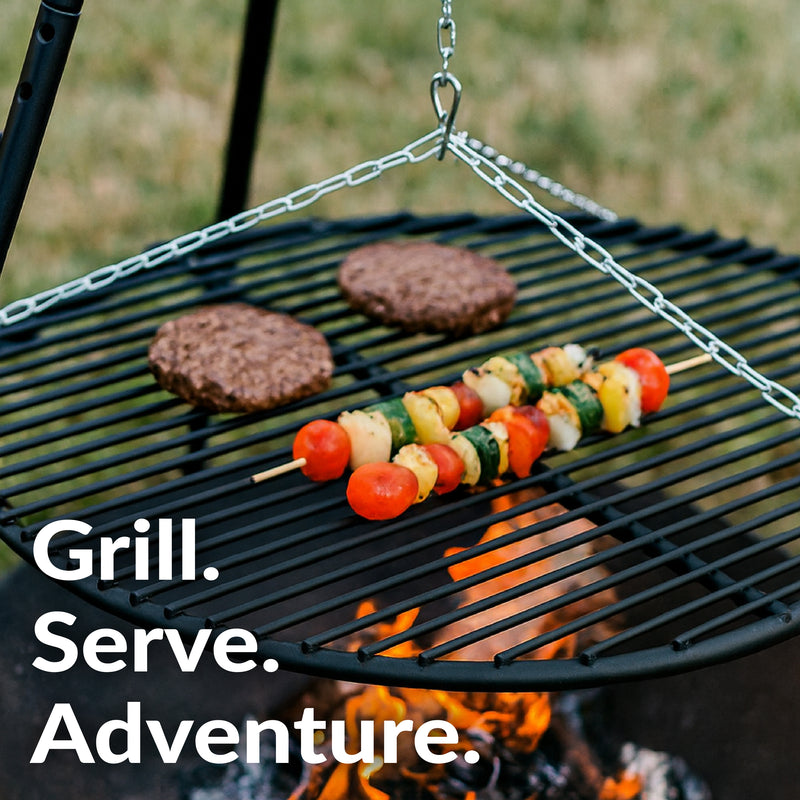 Sunnydaze Tripod Grilling Set with Cooking Grate - 22" Diameter
