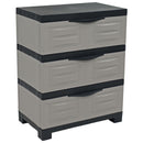 Sunnydaze 3-Tier Plastic Storage Drawers - Gray