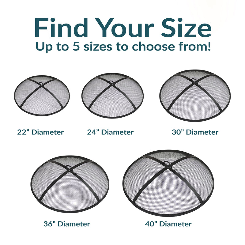 Sunnydaze Outdoor Heavy-Duty Steel Round Fire Pit Spark Screen