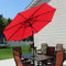 Sunnydaze 9' Solar LED Outdoor Patio Umbrella with Tilt and Crank