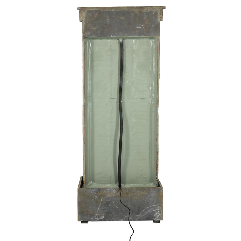 Sunnydaze Rippled Slate Water Fountain with LED Lights - 48"