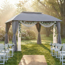 Sunnydaze 10' x13' Gazebo with Screens and Privacy Walls