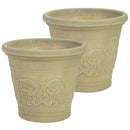 Sunnydaze Arabella Polyresin Large Round Outdoor Planter
