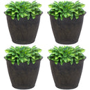 Sunnydaze Anjelica Outdoor Flower Pot Planter - Sable Finish  - 24-Inch - 4-Pack