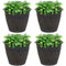 Sunnydaze Anjelica Outdoor Flower Pot Planter - Sable Finish  - 24-Inch - 4-Pack