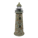 Sunnydaze Cobblestone Solar LED Lighthouse, 35 Inch Tall