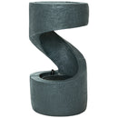 Sunnydaze Winding Showers Tabletop Fountain  displayed on a white background. The image features a brown tabletop fountain with a winding water feature design and decorative finish. This indoor or outdoor water accent adds a relaxing touch to patios, gardens, decks, offices, and living spaces.