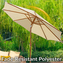 Sunnydaze 8.5 ft Patio Umbrella with Faux Woodgrain Finish