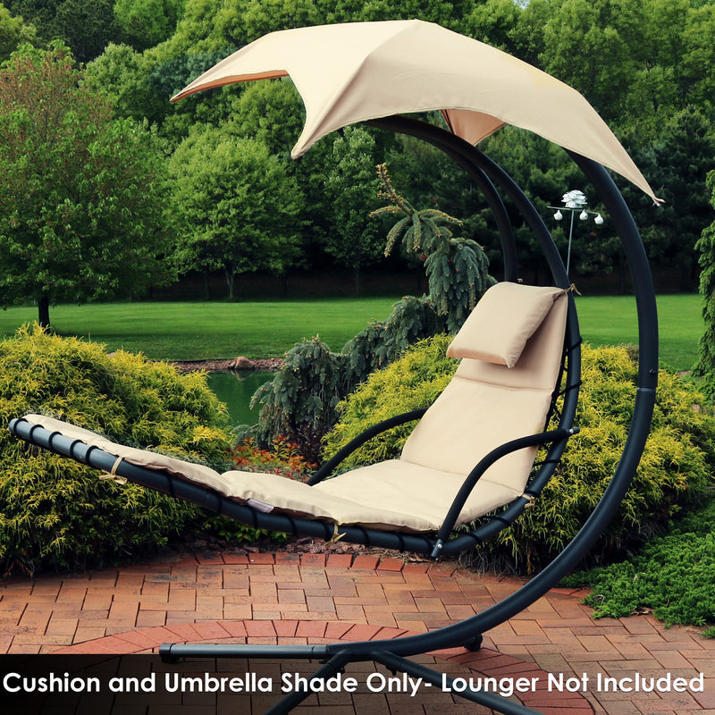 Sunnydaze Hanging Lounge Chair Replacement Cushion and Umbrella