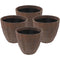 Sunnydaze Pebbled Round Outdoor Planter Pot - Dark Brown - 15.75"