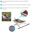 Sunnydaze Rope Hammock with 12' Steel Stand, Pad, and Pillow